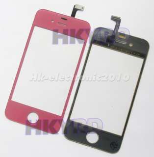 Pink Replacement Glass Digitizer touch screen For Iphone 4 4G  