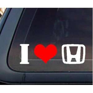 Honda on Love Honda Logo W  Red Heart Car Decal   Sticker White