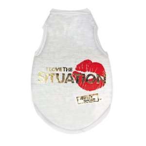  MTVs Jersey Shore Dog Shirt, I Love The Situation, White 