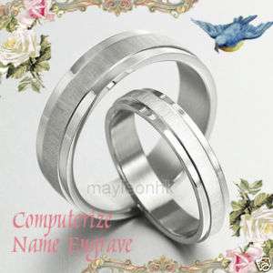 His&Her Matching Wedding Band Anniversary Titanium Ring  