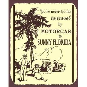  Travel by Motorcar Vintage Metal Art Automotive Florida 