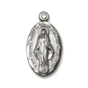  Men or Womens Sterling Silver Miraculous Mother of God 
