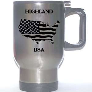  US Flag   Highland, California (CA) Stainless Steel Mug 