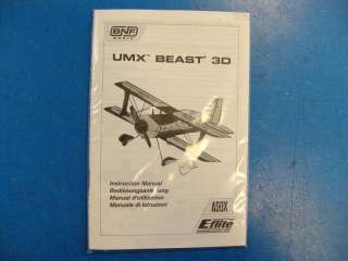 flite UMX Ultra Micro Beast BNF Basic Electric RC R/C AS3X Airplane 