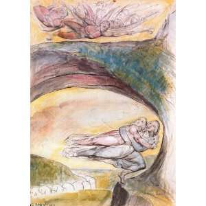   William Blake   24 x 34 inches   Dante y Virgilio huyen de los diablos
