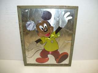 Vintage Disney Mickey Mouse Art Foil Framed Picture  
