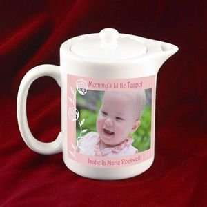  Mommys Keepsake Photo Mini Teapot in Pink or Blue Baby