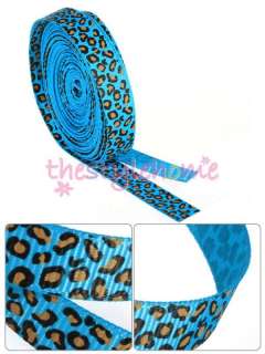   Leopard Grosgrain Ribbon Hairbow Scrapbook Craft Gift Wrap DIY 5Yards
