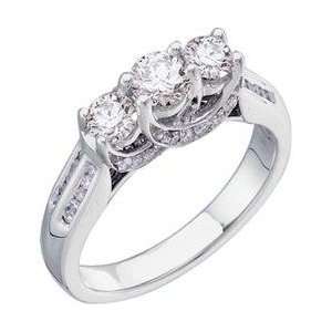   Gold Three 3 Stone Diamond Bridal Engagement Ring 