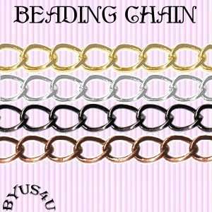 BEADING CURB CHAIN 5x4mm ROUND HALF TWIST LINKS footage FREE SHIPPING 