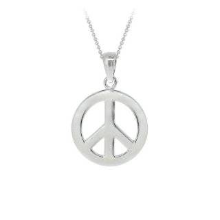 Peace Sign Necklace with 19 Chain: Jewelry: 