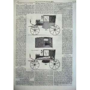  1867 Hospital Carriage Fever Patients Transport Print 