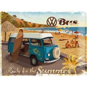  VW Minibus Ready For The Summer mini  sign / metal 