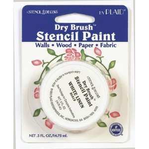  Stencil Decor Dry Brush Stencil Paint 1/2 Ounce White 