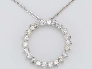 Carat Diamond 14K White Gold Circle of Love Ladies Pendant  