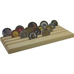  28 Coin Military Challenge Coin Holder, Maple, Natural 