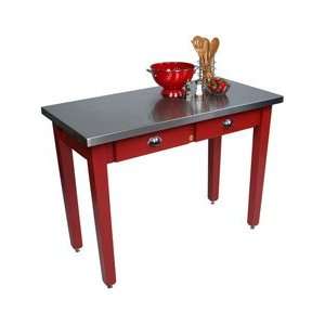   Boos MIL Cucina Americana Milano Prep Table in Barn Red Size 60x30x36