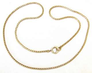 WELL MADE 15 LONG ORNATE GOLD TONE METAL ANTIQUE VINTAGE NECKLACE 