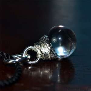  Huna Wai Pendant   small clear glass ball hand wrapped in 