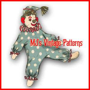 Vintage Pattern ~ Clown with Ruffled Clown Suit  
