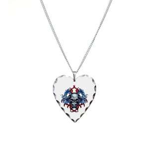  Necklace Heart Charm Skull With Dragons: Artsmith Inc 