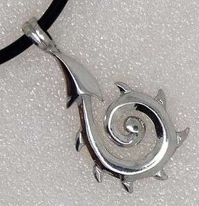 Tribal KORU Maori Spiral Macro Fern Silver Pewter Pendant/Charm/Amulet 
