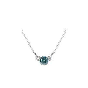  1/3 (0.30 0.35) Cts Blue Diamond Solitaire Pendant in 18K 