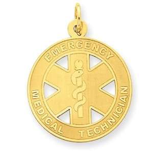  Medium Emt Medical Pendant in 14k Yellow Gold Jewelry