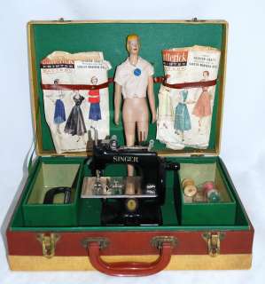   1851 1951 Centennial Mankin Singer Sewing Machine Set W Case  