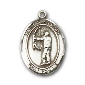  Sterling Silver St. Sebastian Archery Medal: Jewelry