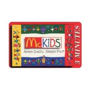  Collectible Phone Card 3m McKids   McDonalds Worldwide 
