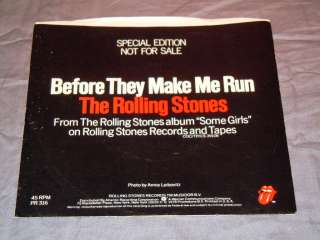   BEFORE THEY MAKE ME RUN PROMO PICTURE SLEEVE PS 7 SINGLE 45  