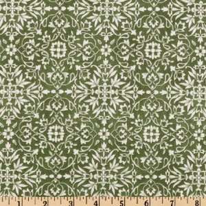  44 Wide Full Sun II Floral Medallions Green Fabric By 