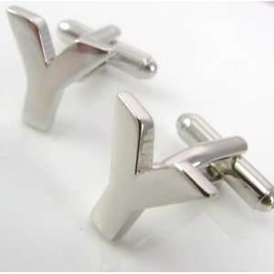 Silver Letter Y Initial Cufflinks Cuff links Everything 