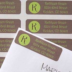    Printed Return Address Labels With Custom Initial