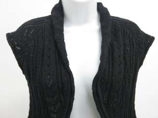 ISDA & CO Black Knit Short Sleeve Cardigan Sz S  