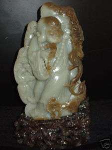 Magnificent large Chinese jade LOHAN statue  