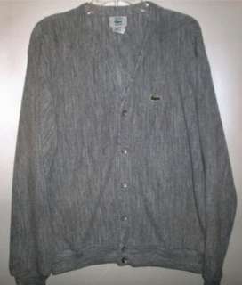  IZOD Lacoste Cardigan Sweater   Gray Made in the USA   Mens L  