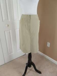 Crew Khaki Cotton Size 2 Pencil Skirt Casual Beige  