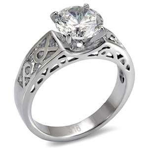   Zirconia Intricately Designed Setting Engagement Ring SZ 10 Jewelry