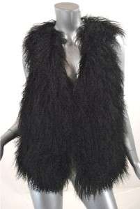 VINCE Black Longhair LAMB Vest Soft/Cosy/Beautiful/Warm Medium  