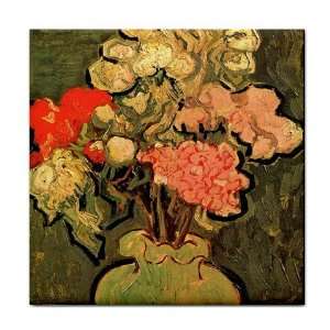  Still Life Vase with Rose Mallows By Vincent Van Gogh Tile 