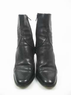 JIL SANDER Black Leather Ankle Boots Shoes Size 6.5  