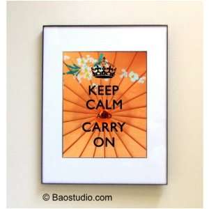 Keep Calm and Carry On (Japanese Art)   Framed Pop Art By JBAO (Signed 
