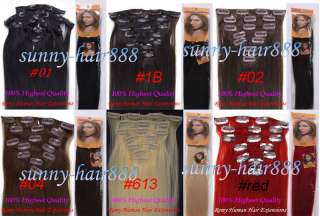 Lilu Brand Highest Quality Remy 7PCS REMY CLIPS ON Human Hair 