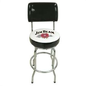  Jim Beam JBM 1746 White Bar Stool With Backrest: Furniture 
