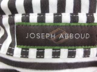 You are bidding on a JOSEPH ABBOUD Mens Brown White Striped Polo 
