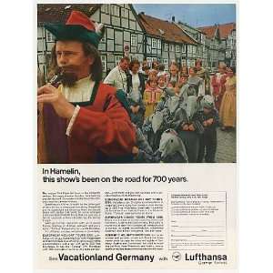   Hamelin Pied Piper Lufthansa German Airlines Print Ad: Home & Kitchen