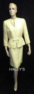   Yellow Grace Lined Skirt Suit Career Wedding Sz 8 884449608009  