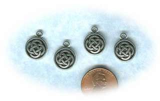 Silver Metal Charms   4 Celtic Knot Pendants  